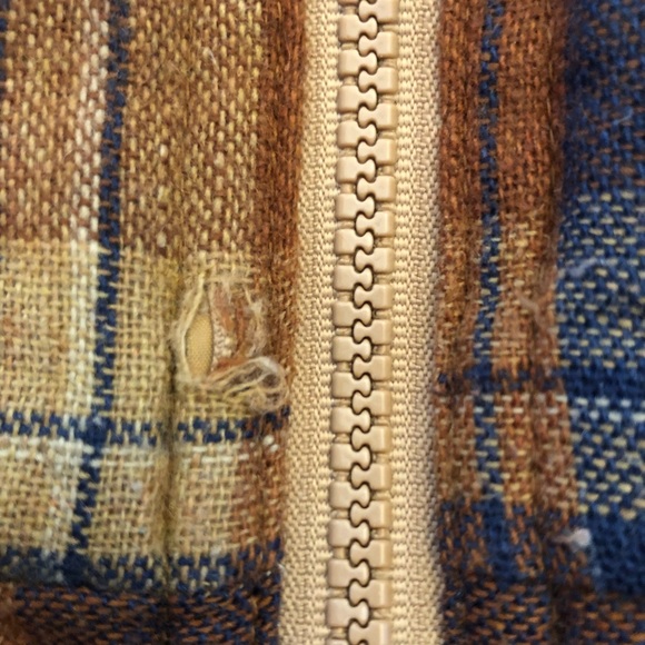 RARE Vintage 70s Plaid Wool Reversible Down Feather Puffer Vest Unisex - Picture 10 of 15